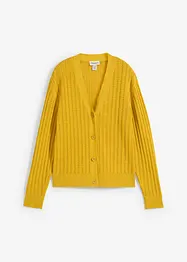 Gilet en maille ajourée avec lin, bonprix