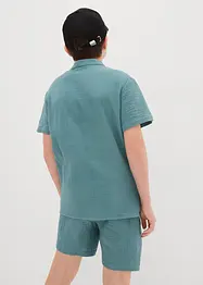 Chemise manches courtes à col montant en gaze de coton douce, bonprix