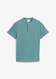 Chemise manches courtes à col montant en gaze de coton douce, bonprix