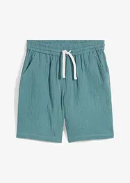 Short ample à taille élastiquée en gaze de coton légère, bonprix