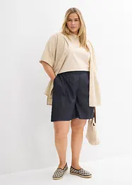 Short à taille élastiquée, avec du lin rafraîchissant, bonprix