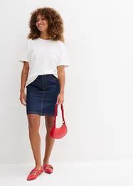 Jupe midi en jean, peu extensible, bonprix