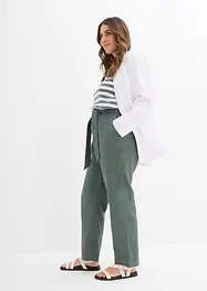 Pantalon taille élastiquée dans un léger mélange lin-viscose, bonprix