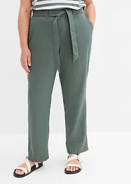Pantalon taille élastiquée dans un léger mélange lin-viscose, bonprix