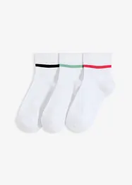 Lot de 3 paires de chaussettes de tennis courtes avec coton et semelle en éponge, bonprix