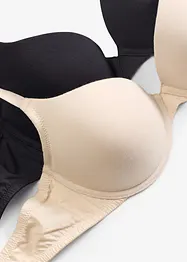 Lot de 2 soutiens-gorge coton push-up à armatures, bonprix