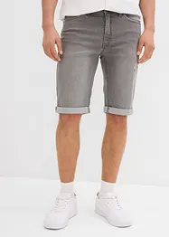 Bermuda en jean extensible, base retroussée, regular, bonprix