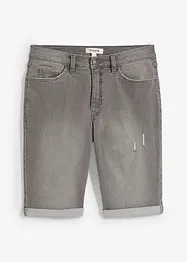 Bermuda en jean extensible, base retroussée, regular, bonprix