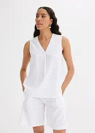 Blouse sans manches en lin mélangé, bonprix