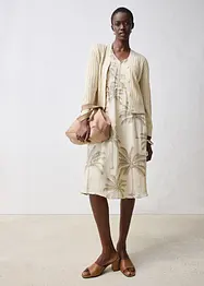 Gilet en maille ajourée avec lin, bonprix