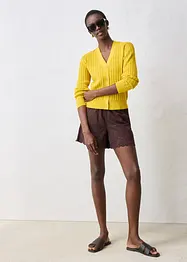 Gilet en maille ajourée avec lin, bonprix
