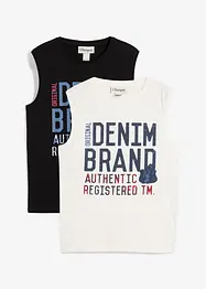 Lot de 2 débardeurs marcel 100% coton, bonprix