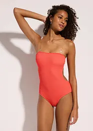 Maillot 1 pièce texturé à bretelles transparentes, bonprix