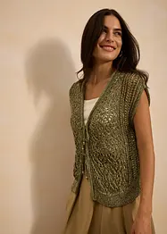 Gilet sans manches en maille ajourée, bonprix
