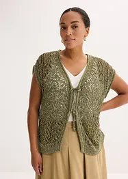 Gilet sans manches en maille ajourée, bonprix