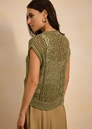 Gilet sans manches en maille ajourée, bonprix