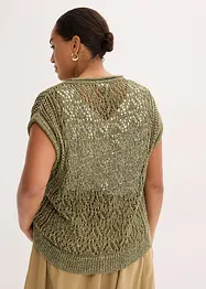 Gilet sans manches en maille ajourée, bonprix