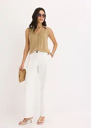 Top col polo en maille piquée viscose, bonprix
