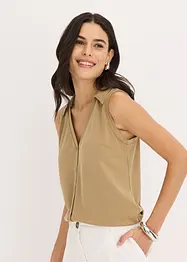 Top col polo en maille piquée viscose, bonprix