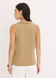 Top col polo en maille piquée viscose, bonprix