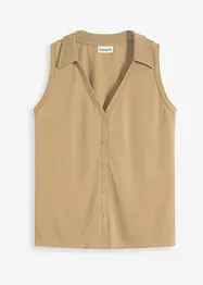 Top col polo en maille piquée viscose, bonprix