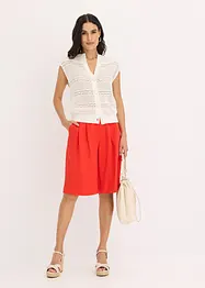 Gilet manches courtes en maille ajourée, bonprix