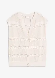 Gilet manches courtes en maille ajourée, bonprix