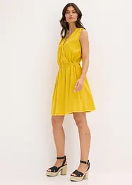 Robe en lin mélangé à finitions effilochées, bonprix