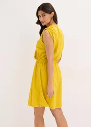 Robe en lin mélangé à finitions effilochées, bonprix
