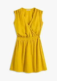 Robe en lin mélangé à finitions effilochées, bonprix