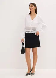 Blouse à empiècement crocheté et franges, bonprix