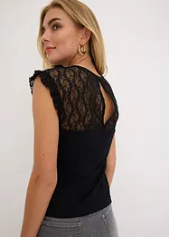 Top avec empiècement dentelle, bonprix