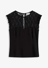 Top avec empiècement dentelle, bonprix