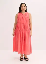 Robe longue en coton avec fronces, bonprix