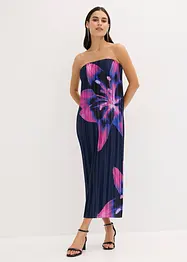 Robe bustier plissée en satin brillant, bonprix