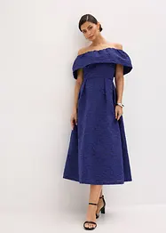 Robe à encolure Bardot en jacquard brillant, bonprix