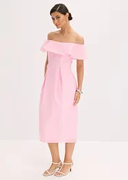 Robe à encolure Bardot en jacquard brillant, bonprix