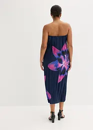 Robe bustier plissée en satin brillant, bonprix