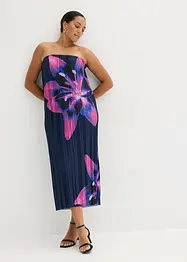Robe bustier plissée en satin brillant, bonprix
