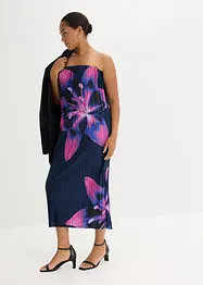 Robe bustier plissée en satin brillant, bonprix