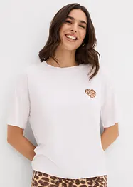T-shirt raccourci à épaules descendues, bonprix