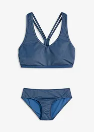Bikini brassière (ens. 2 pces) aspect jean, bonprix