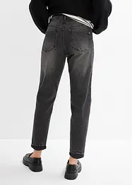 Jean mom taille haute, peu extensible, cropped, bonprix