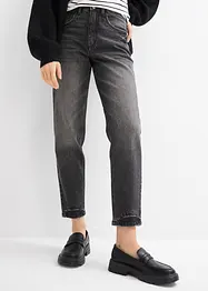 Jean mom taille haute, peu extensible, cropped, bonprix