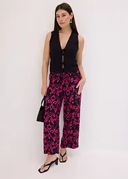 Pantalon large et imprimé en viscose fluide, bonprix