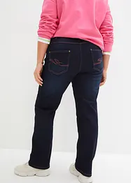 Jean droit taille mi-haute élastiquée, bonprix