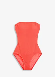 Maillot 1 pièce texturé à bretelles transparentes, bonprix
