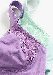 Lot de 2 soutiens-gorge moulés coton, sans armatures, bonprix