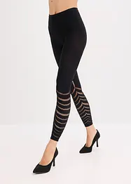Legging avec bordures confort et broderie anglaise 80den, bonprix