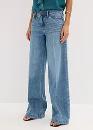 Jean large taille mi-haute, longueur sol, peu extensible, bonprix
